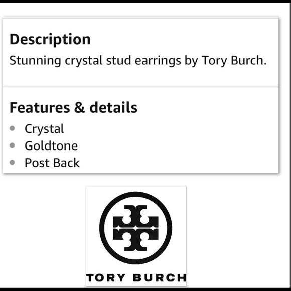 TORY BURCH ROSE/GOLD SWAROVSKI CUSHION EARRINGS - Picture 6 of 6